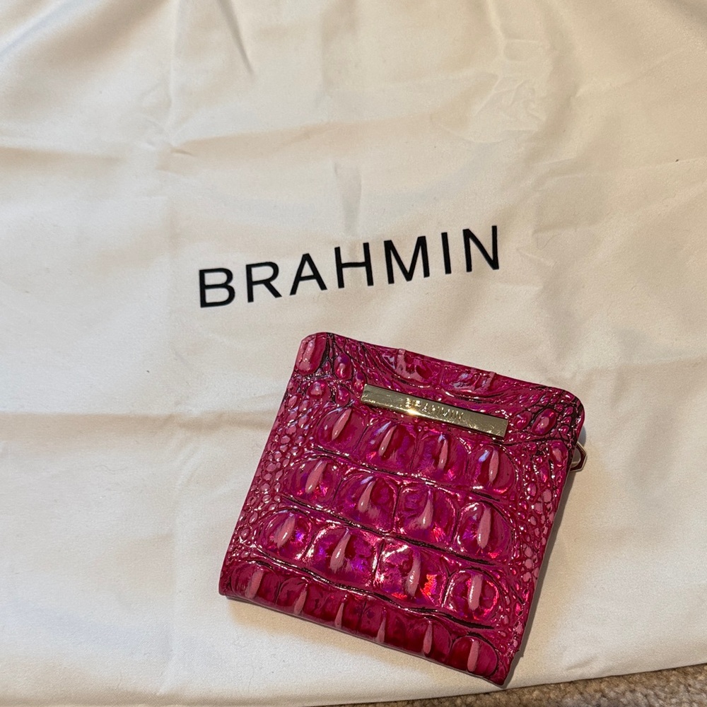 Brahmin Fuchsia Crocodile Embossed Wallet